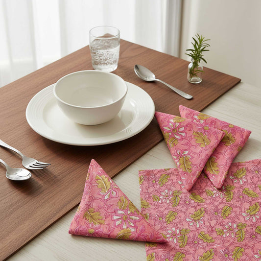Gulbahaar I Hand Block Print Cotton Napkin Set