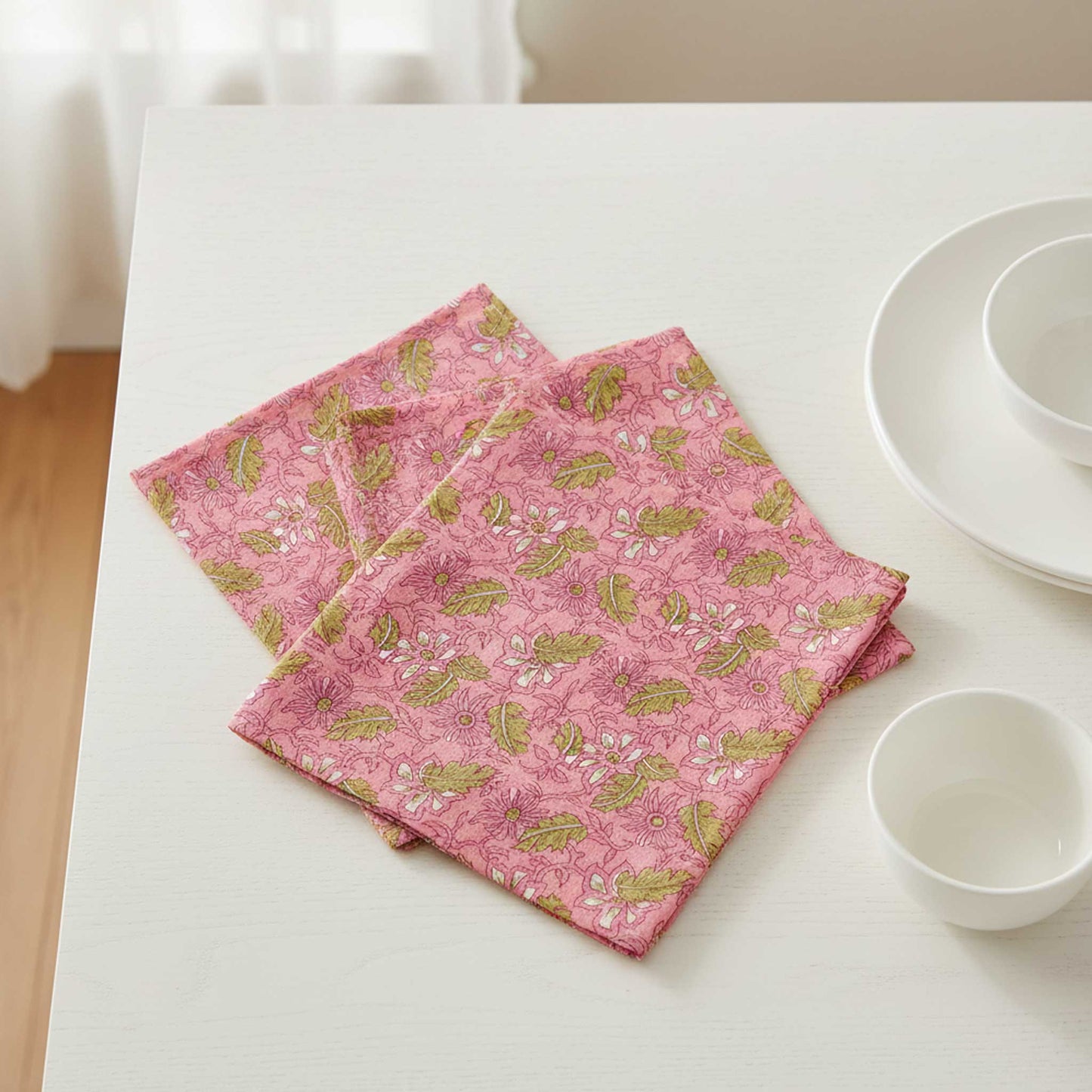 Gulbahaar I Hand Block Print Cotton Napkin Set