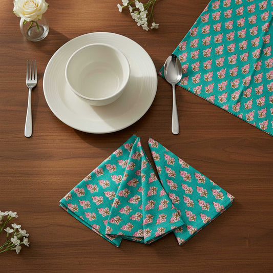 Utsav I Hand Block Print Cotton Napkin Set
