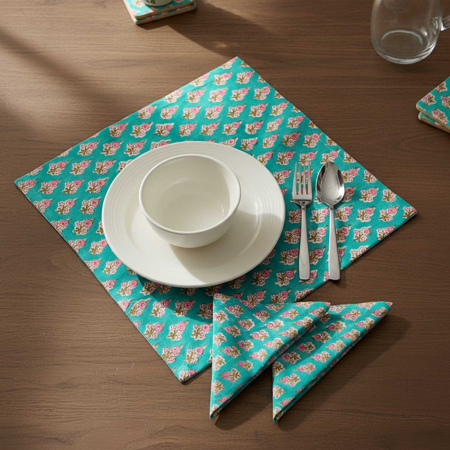 Utsav I Hand Block Print Cotton Napkin Set