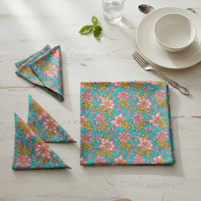 Virasat I Hand Block Print Cotton Napkin Set