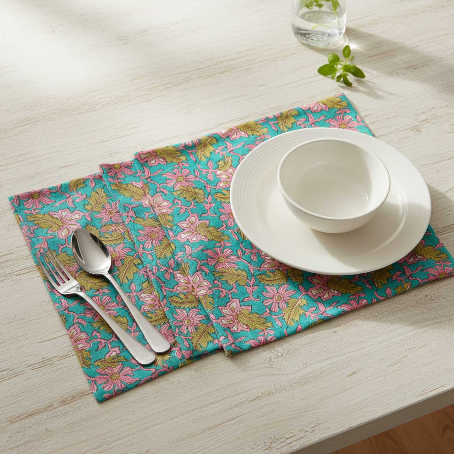 Virasat I Hand Block Print Cotton Napkin Set