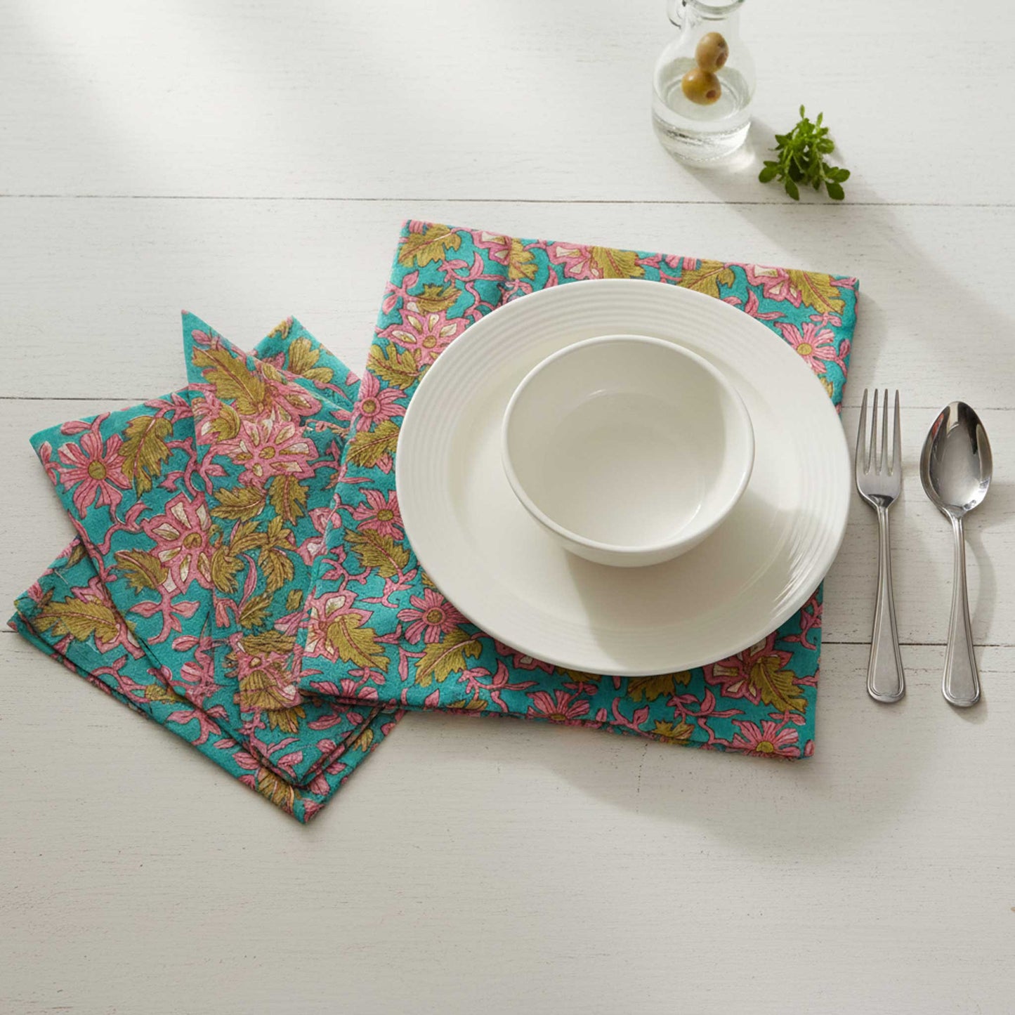 Virasat I Hand Block Print Cotton Napkin Set