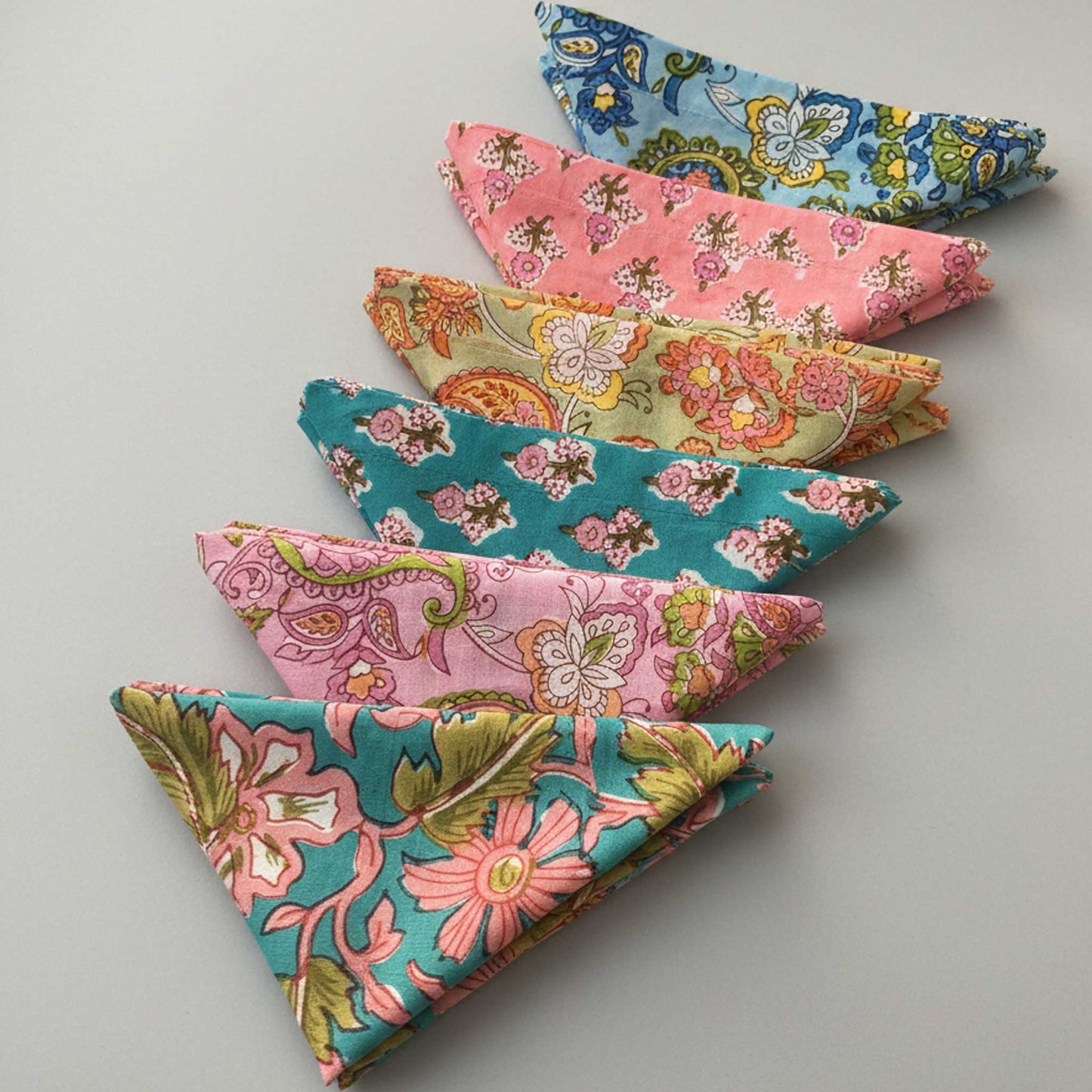 Assorted Design - Color I Hand Block Print Cotton Napkin Set with Gift Box ( 24 pcs )