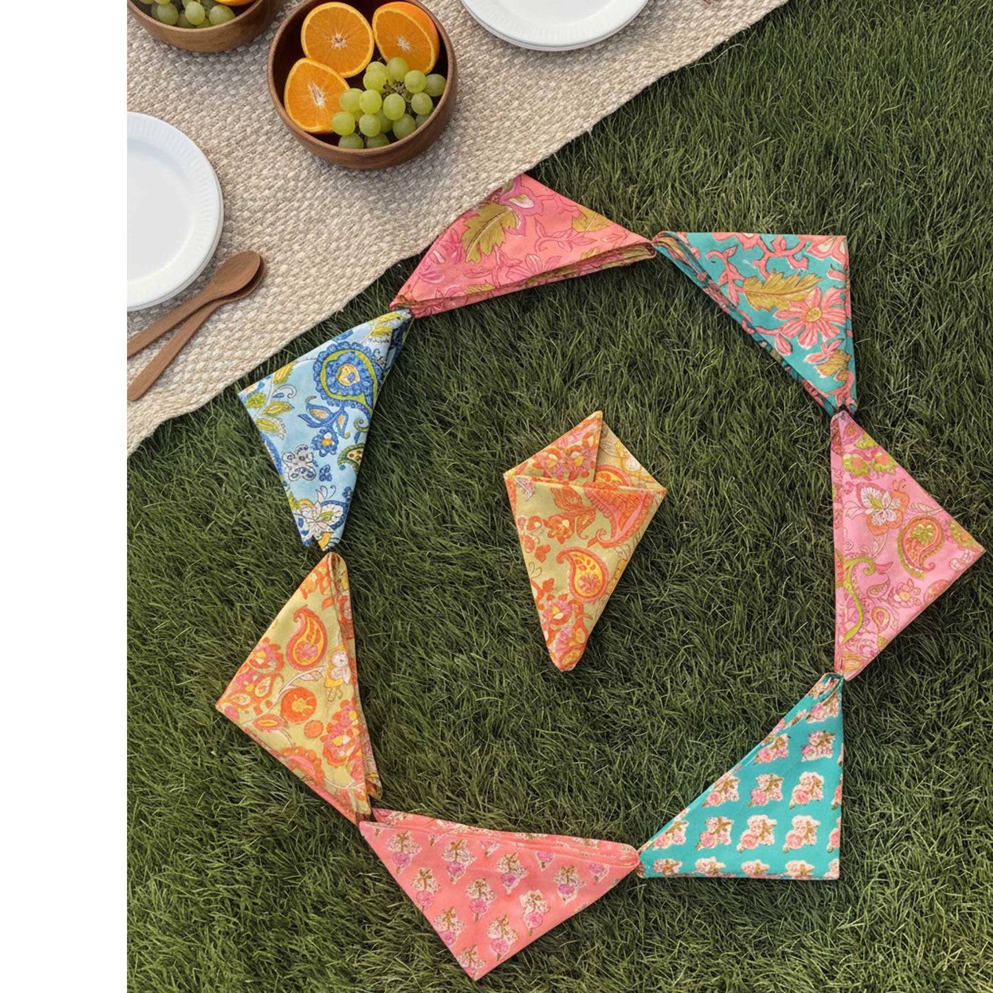 Assorted Design - Color I Hand Block Print Cotton Napkin Set with Gift Box ( 24 pcs )