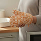 Rust Orange Spiral I Printed Padded Oven Mitt