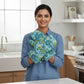 Blue Paisley I Printed Padded Oven Mitt