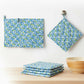 Blue Swirl I Printed  Quilted Pot Holder Set / 2 pack