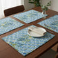 Blue spiral Cotton Reversible Dining Placemats Set of 4