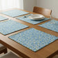 Blue spiral Cotton Reversible Dining Placemats Set of 4