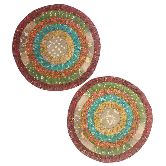 Aira I Eco-Friendly Silk Scrap Round Placemats / Pack of 2