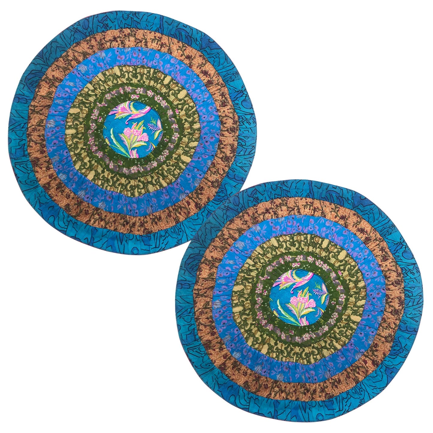 Anaya I Eco-Friendly Silk Scrap Round Placemats / Pack of 2