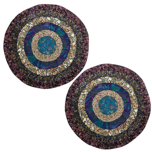 Ira I Eco-Friendly Silk Scrap Round Placemats / Pack of 2