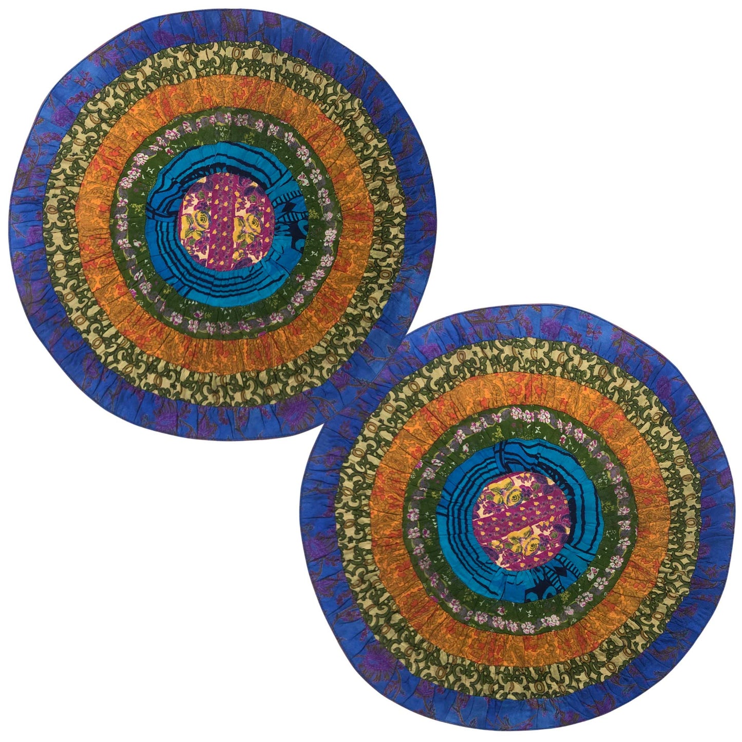 Riya I Eco-Friendly Silk Scrap Round Placemats / Pack of 2
