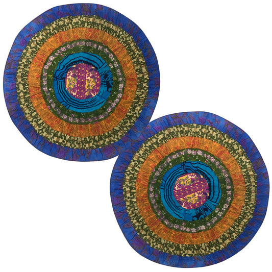 Riya I Eco-Friendly Silk Scrap Round Placemats / Pack of 2