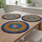 Riya I Eco-Friendly Silk Scrap Round Placemats / Pack of 2