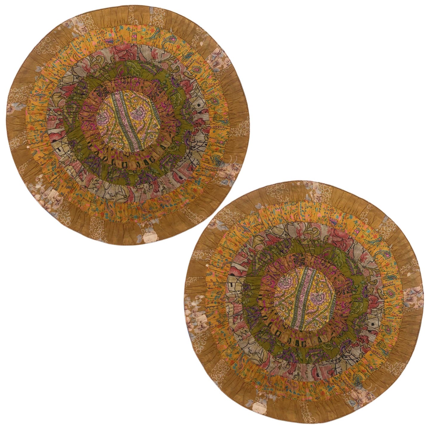 Tara I Eco-Friendly Silk Scrap Round Placemats / Pack of 2