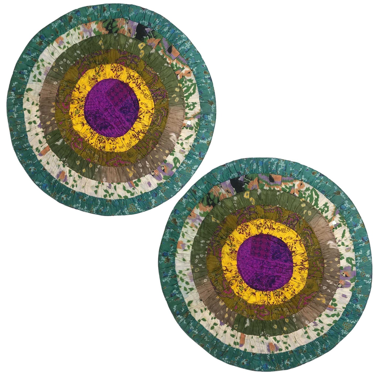 Mira I Eco-Friendly Silk Scrap Round Placemats / Pack of 2