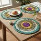 Mira I Eco-Friendly Silk Scrap Round Placemats / Pack of 2