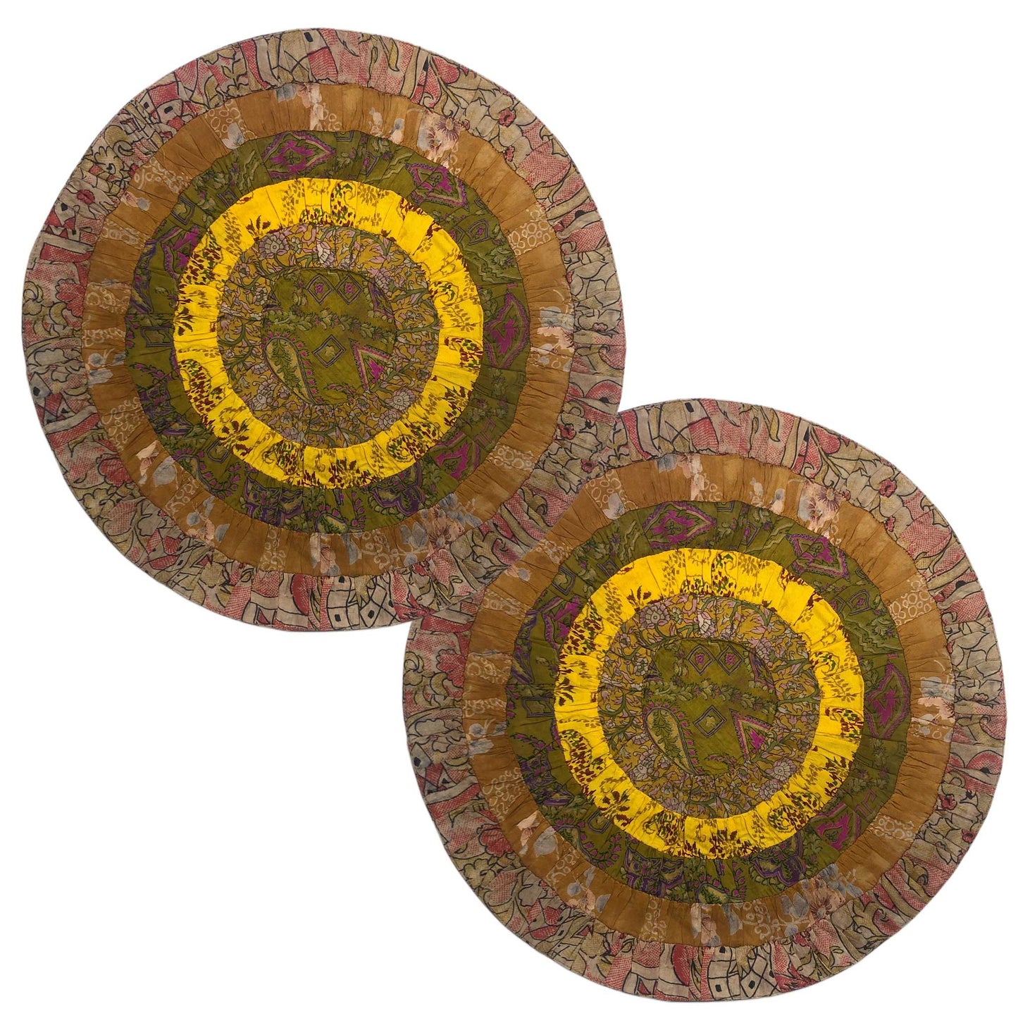 Kiara I Eco-Friendly Silk Scrap Round Placemats / Pack of 2