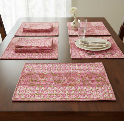 Prakriti I  Reversible Hand Block Print Cotton Placemat