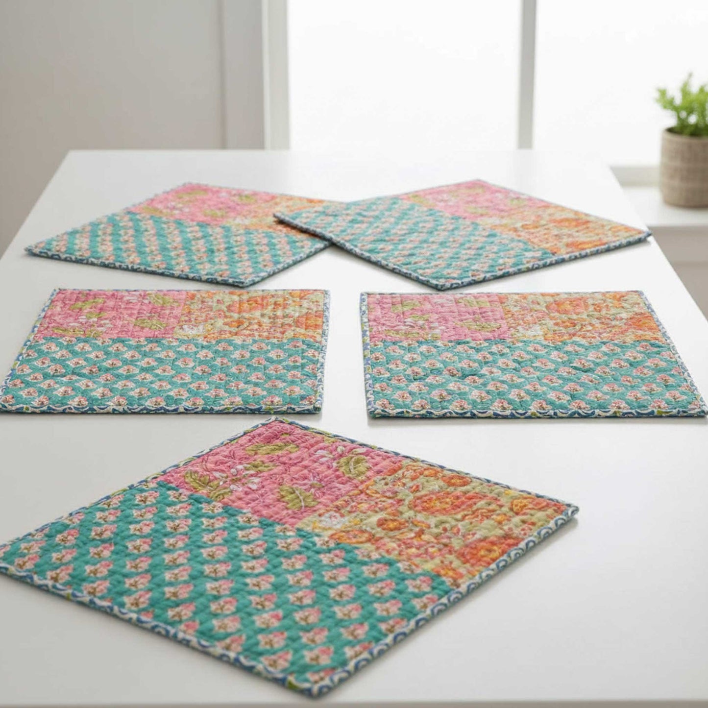Utsav I Reversible Hand Block Print Cotton Placemat