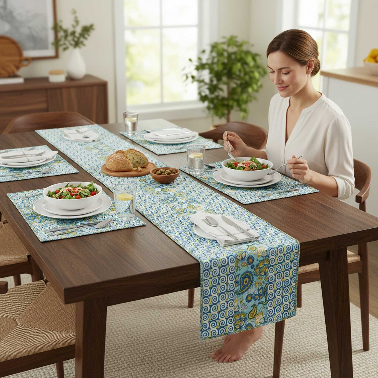 Karigari I Reversible Hand Block Print Cotton Runner