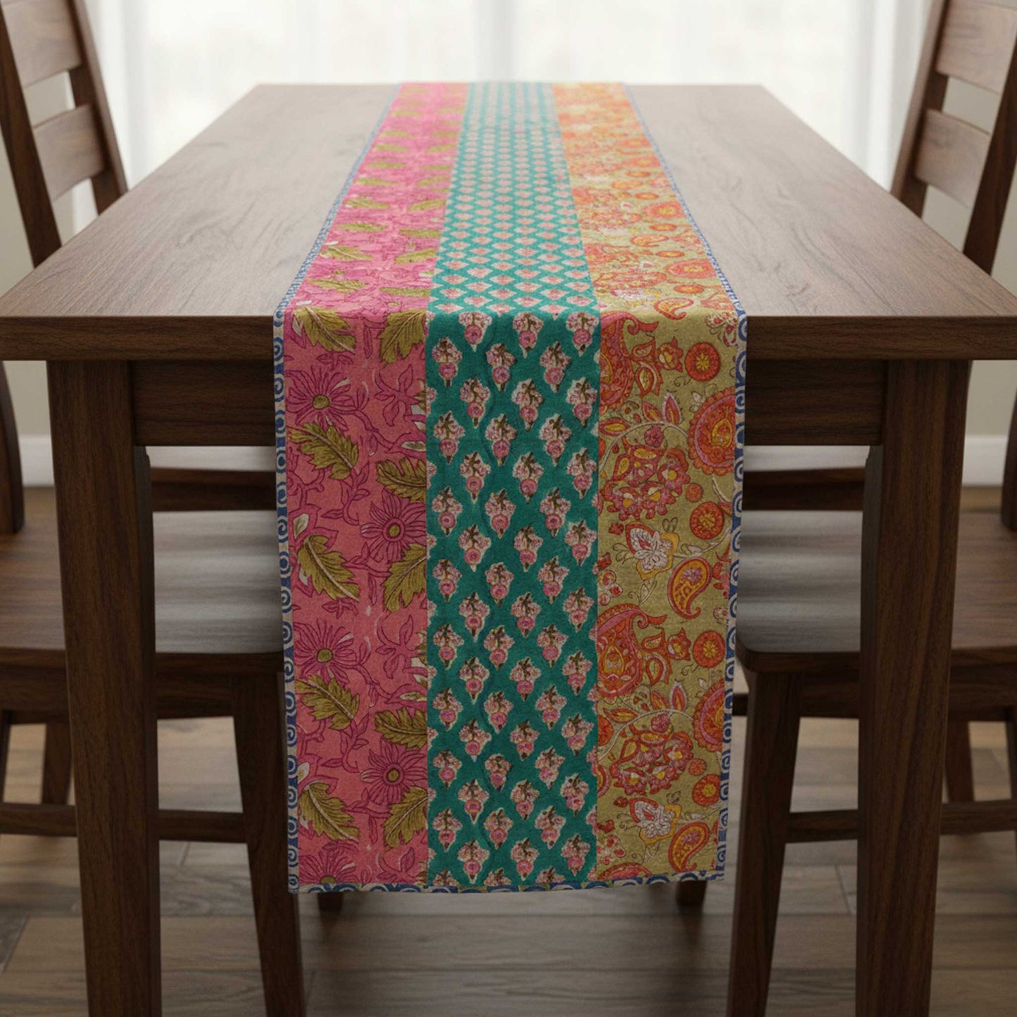 Utsav I Reversible Hand Block Print Cotton Runner