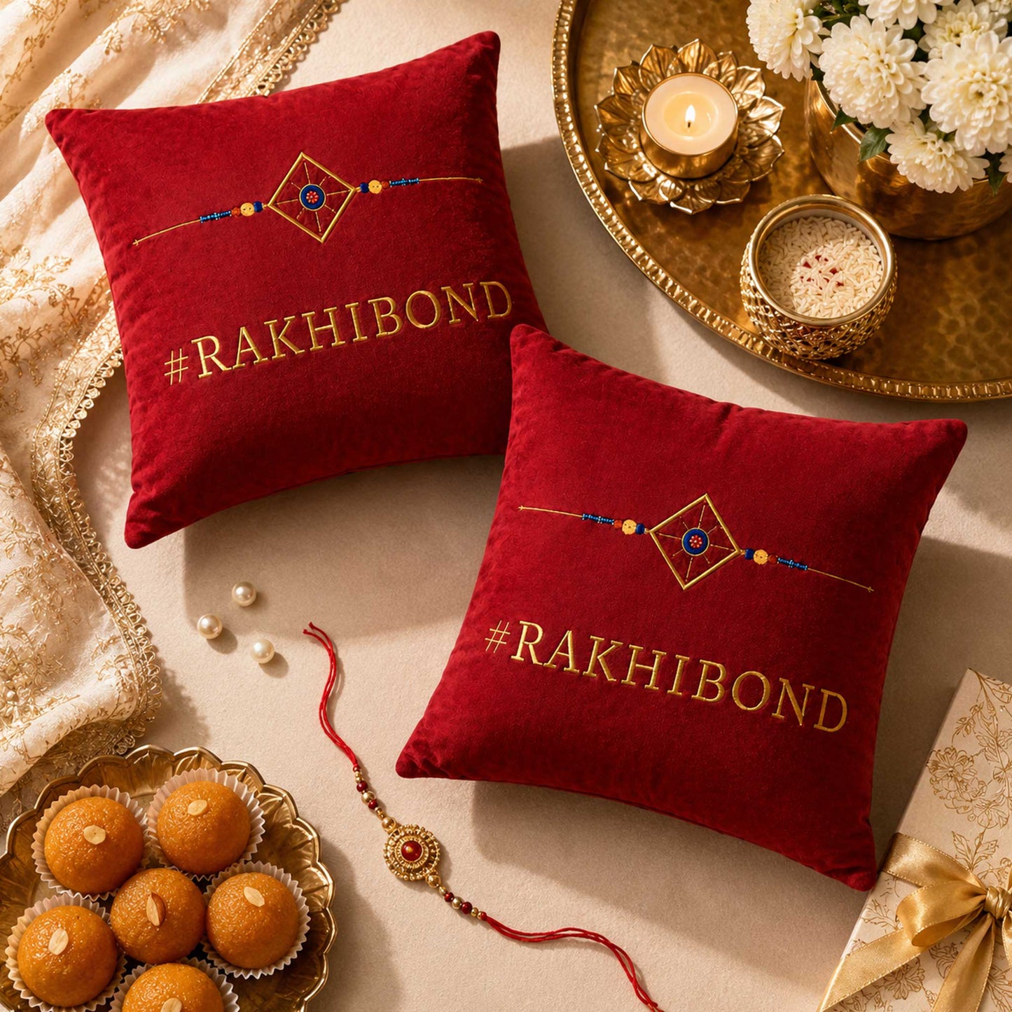 Rakhi Velvet Cushion – Rakhibond