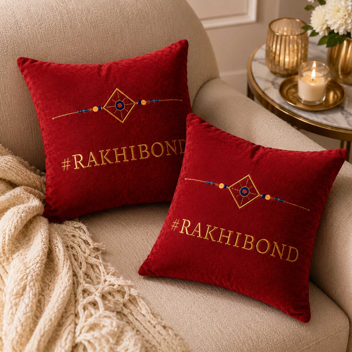 Rakhi Velvet Cushion – Rakhibond