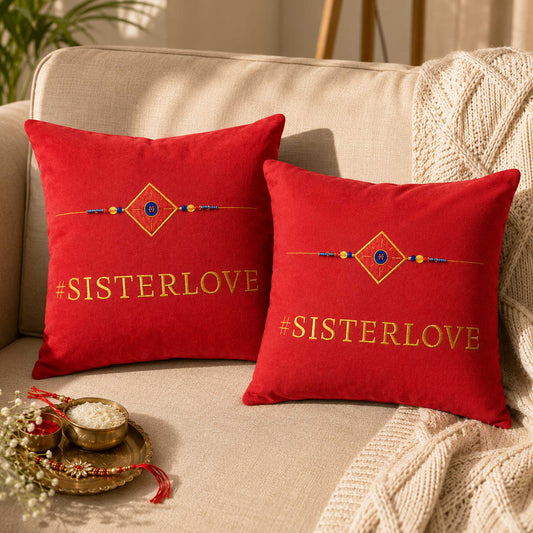 Rakhi Velvet Cushion – Sister Love