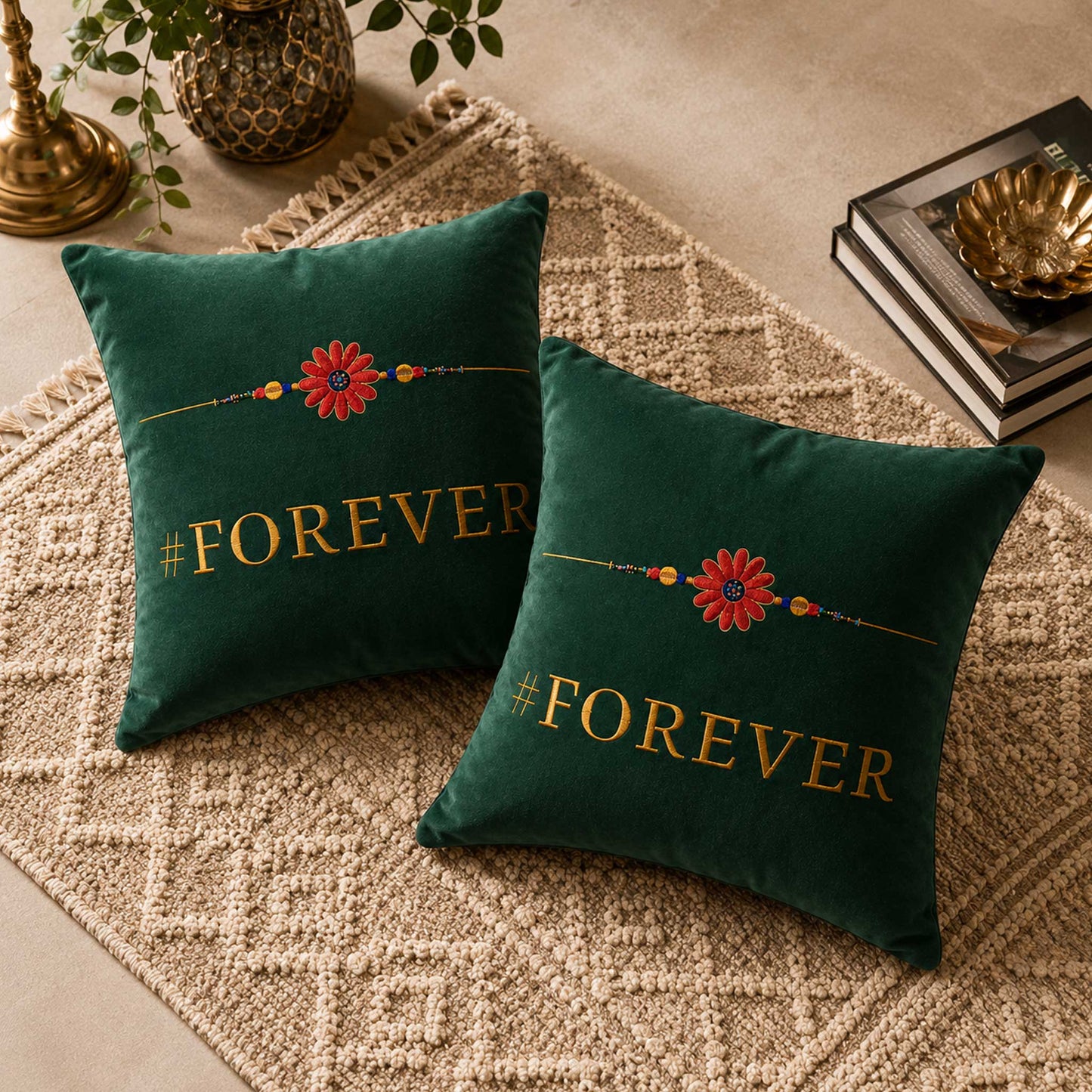 Rakhi Velvet Cushion – Forever