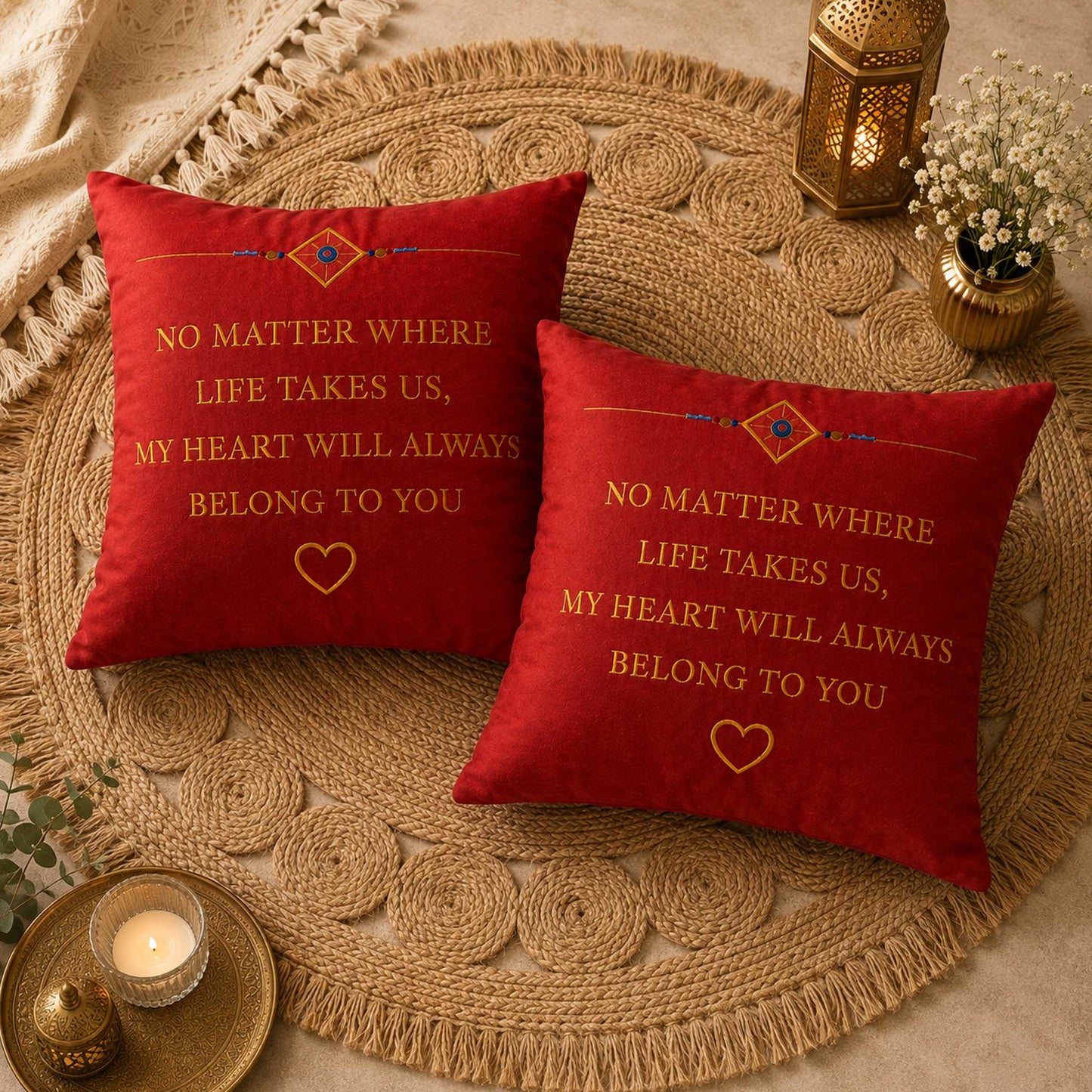 Inspirational Quote Velvet Cushion  – No Matter
