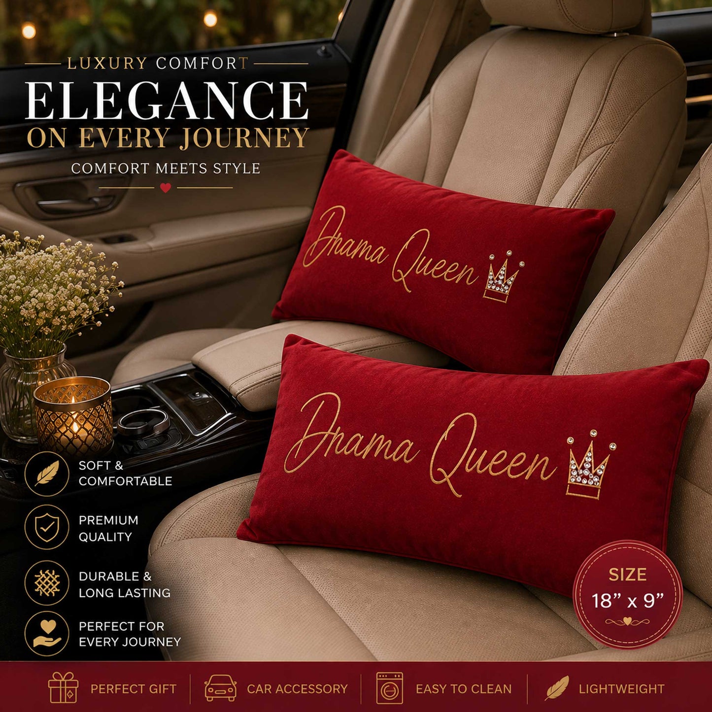 Drama Queen Velvet Cushion with Filler