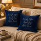 Inspirational Navy Blue Velvet Cushion - Give Love