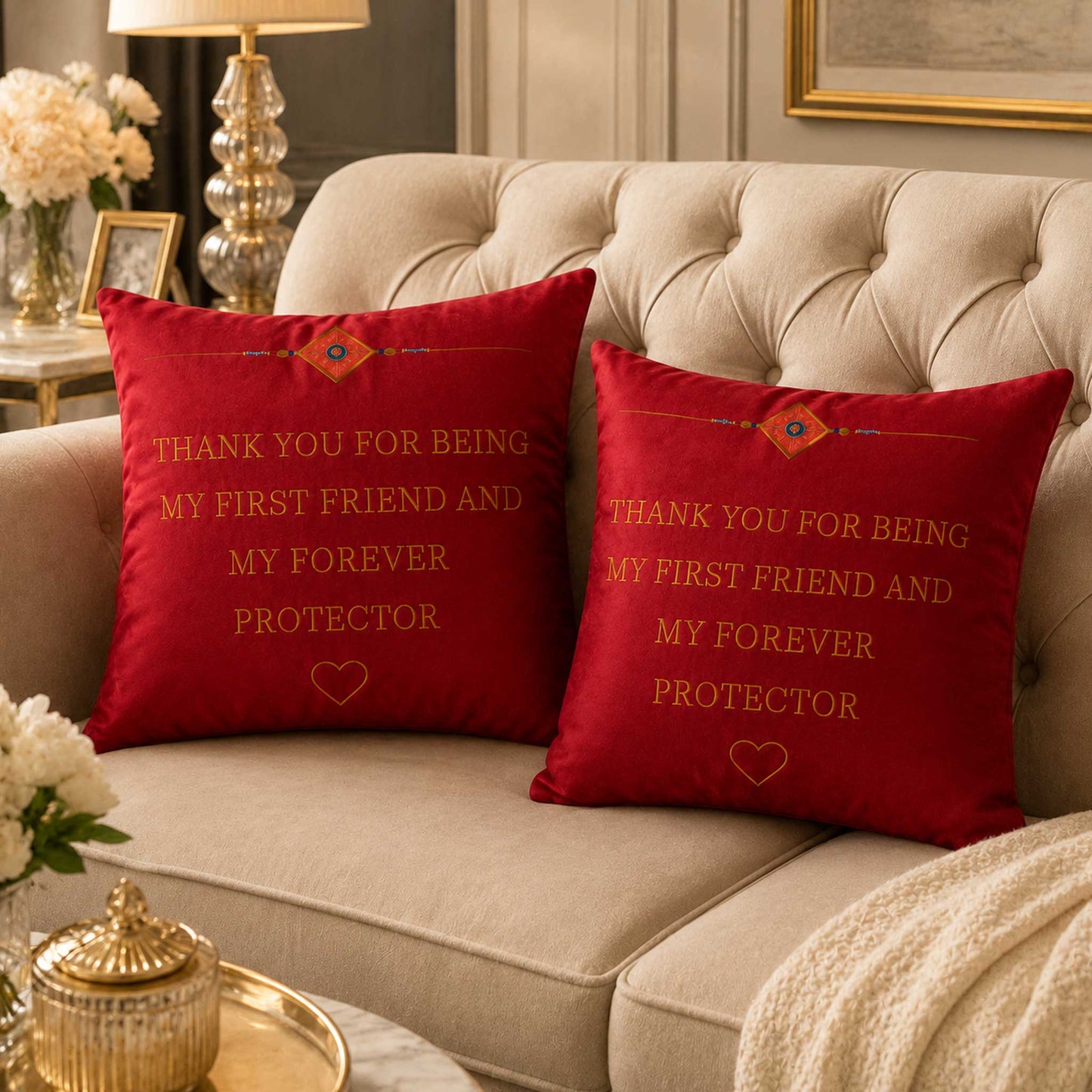 Forever Protector Velvet Cushion with Filler