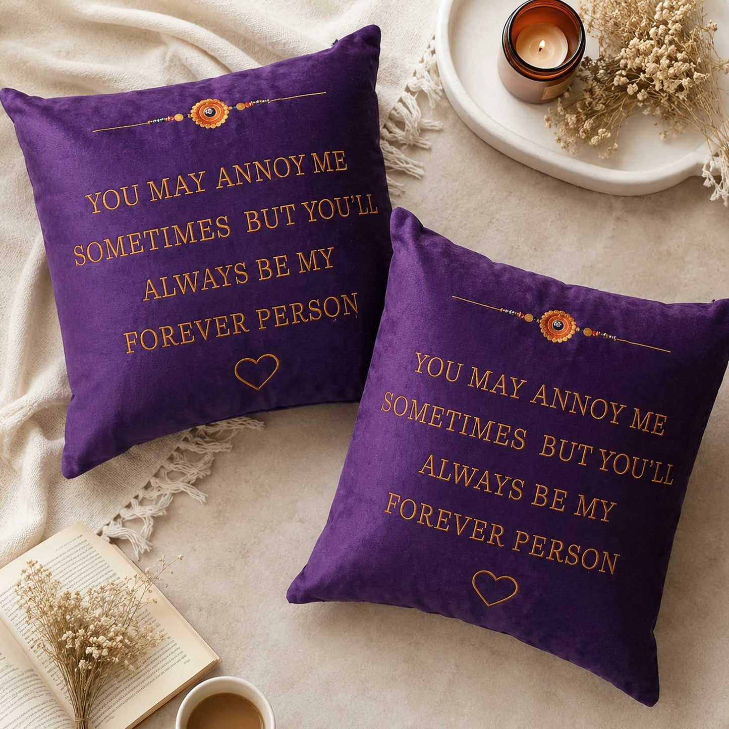 Forever Person Velvet Cushion with Filler