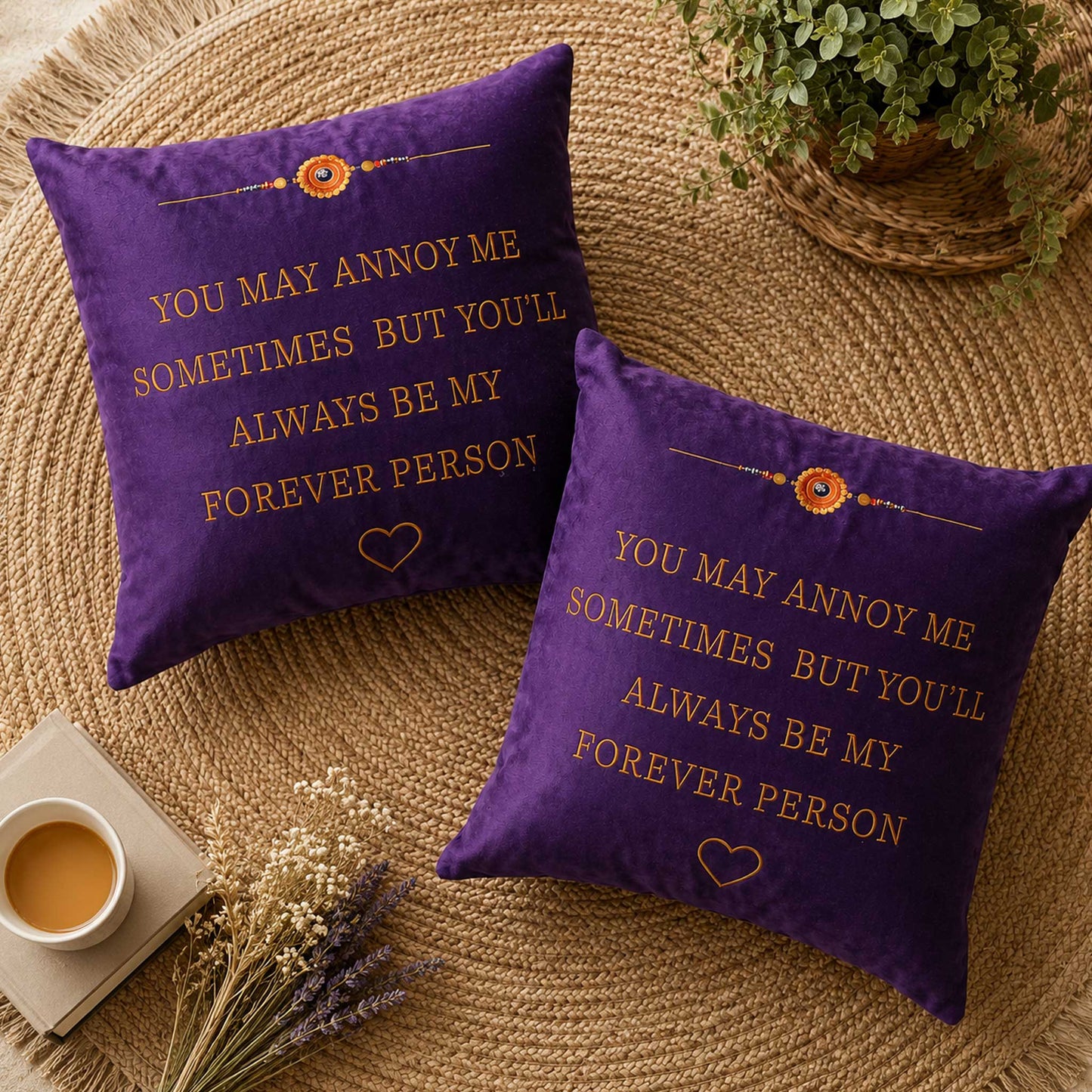 Forever Person Velvet Cushion with Filler