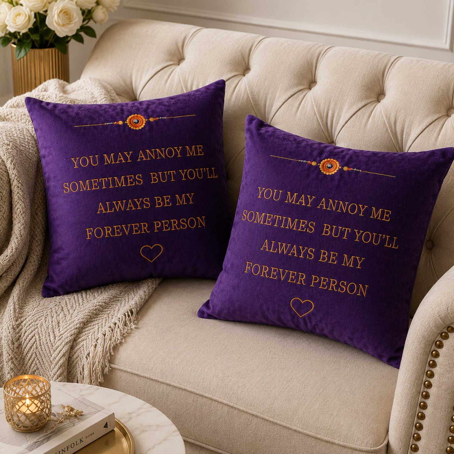 Forever Person Velvet Cushion with Filler