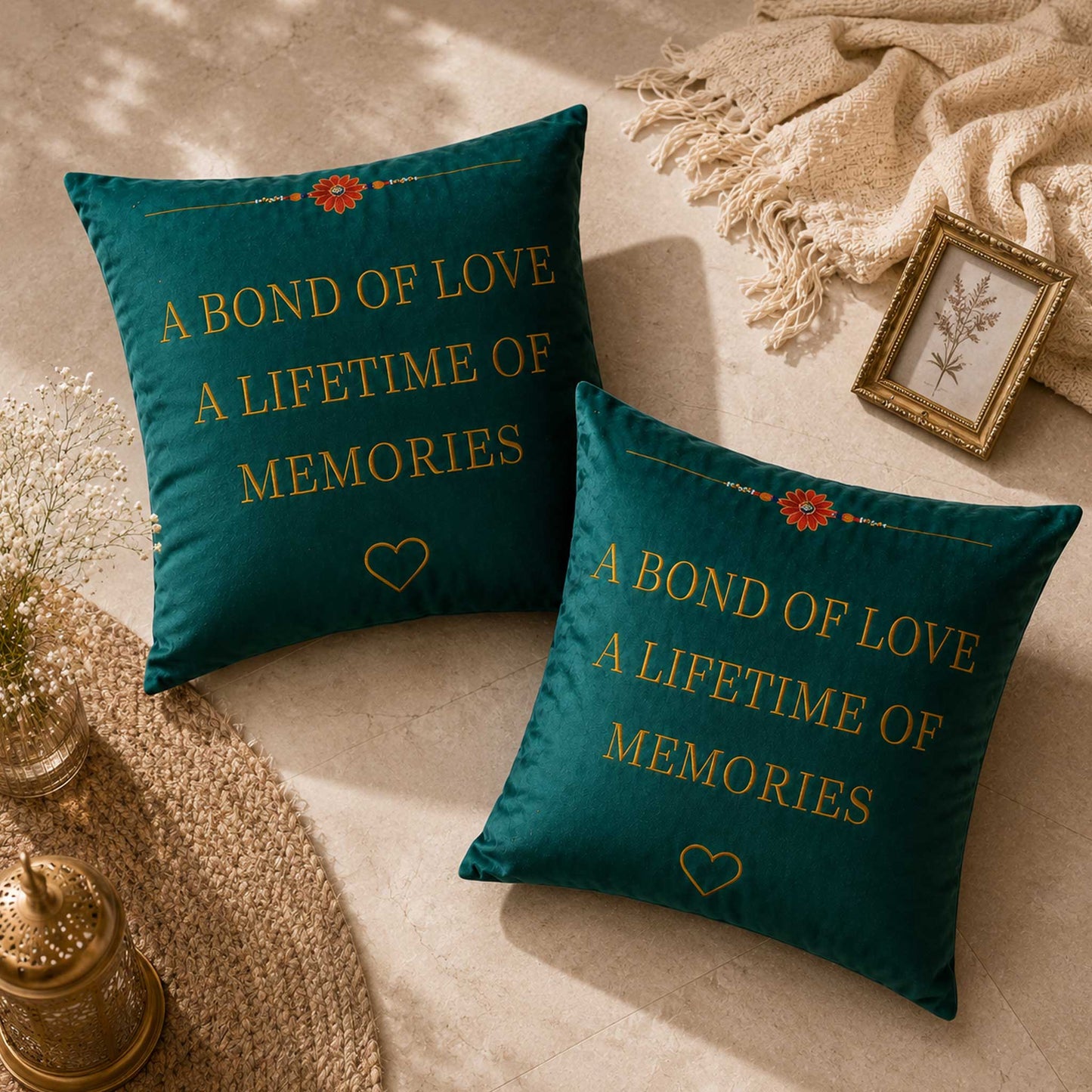 Lifetime Memories Velvet Cushion with Filler