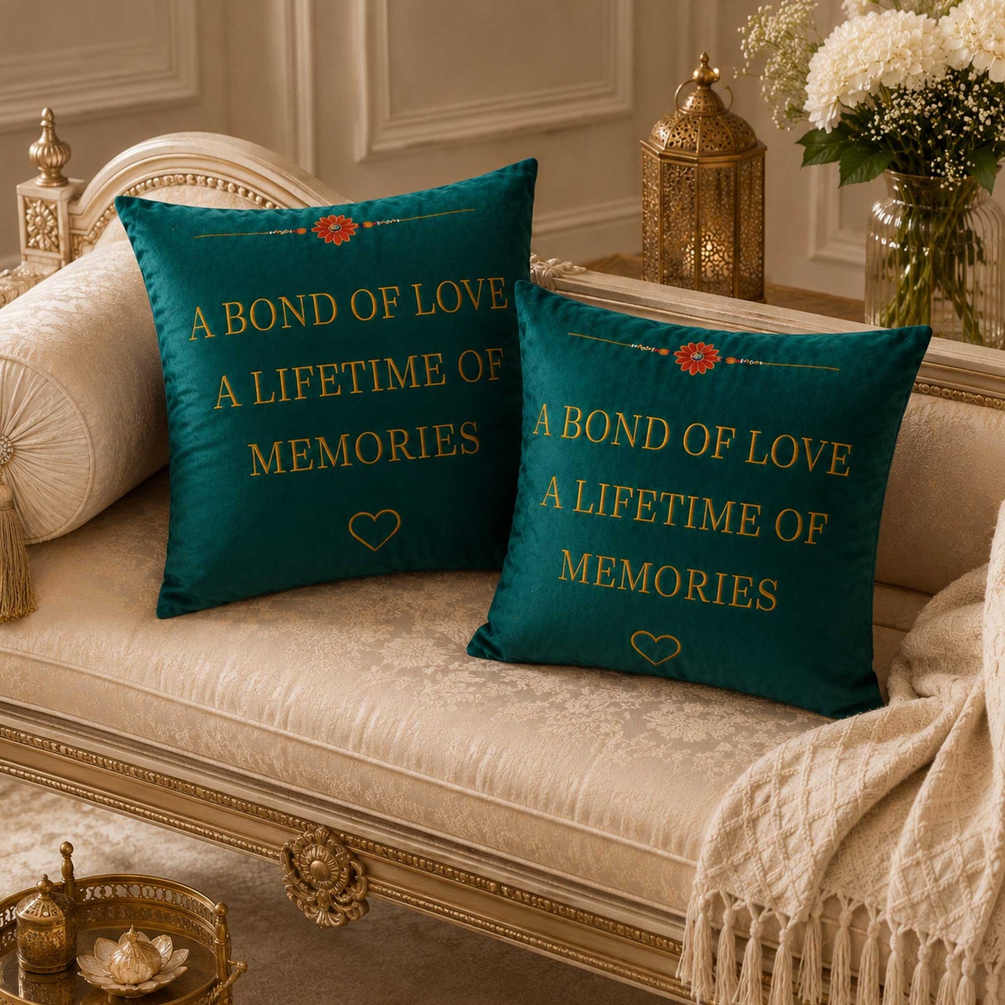 Lifetime Memories Velvet Cushion with Filler