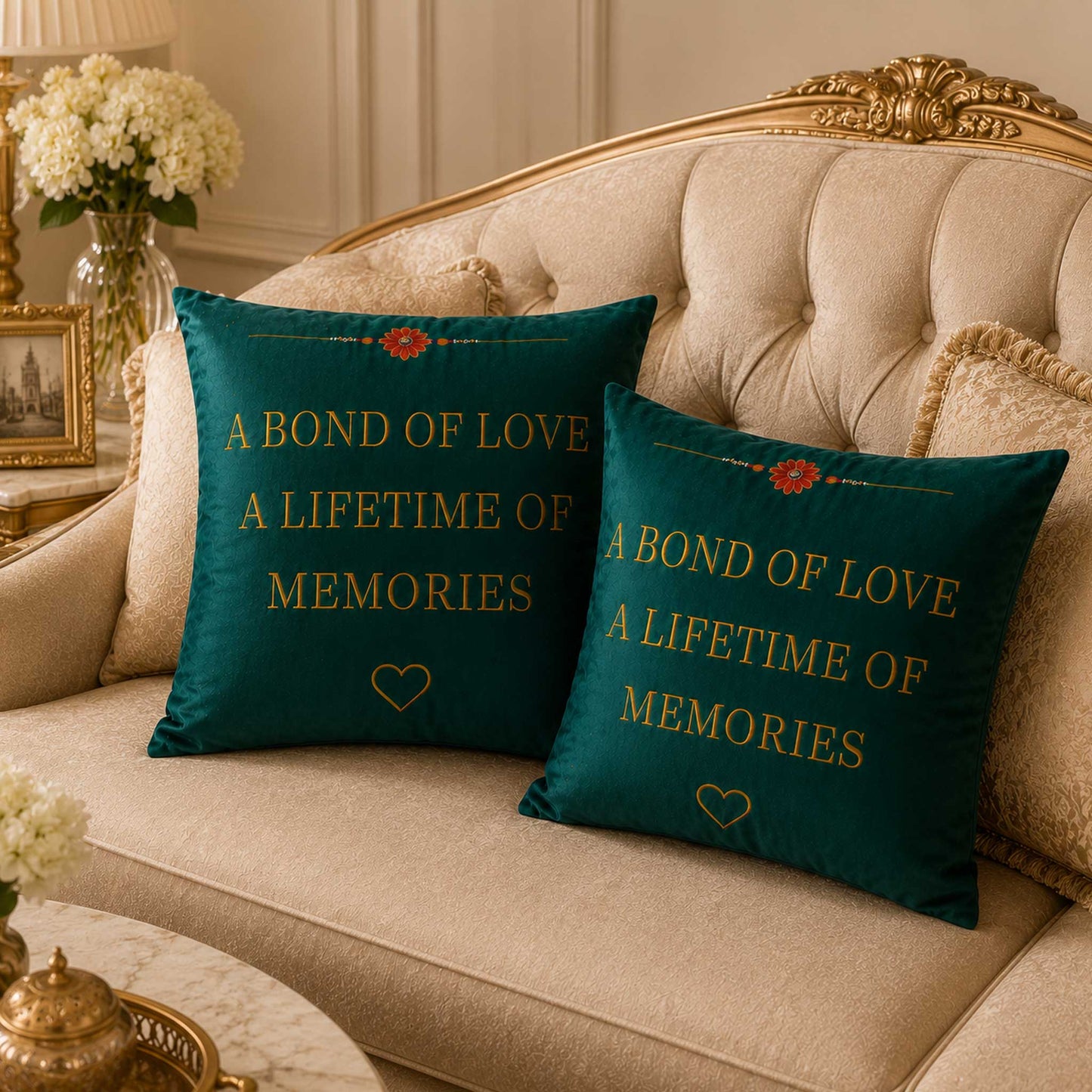 Lifetime Memories Velvet Cushion with Filler