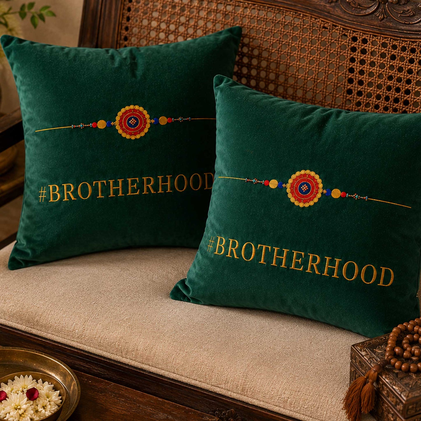 Rakhi Velvet Cushion – Brotherhood