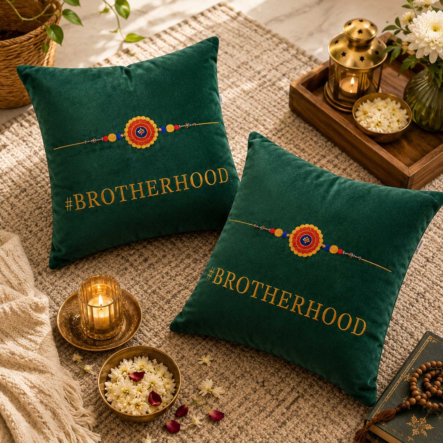 Rakhi Velvet Cushion – Brotherhood