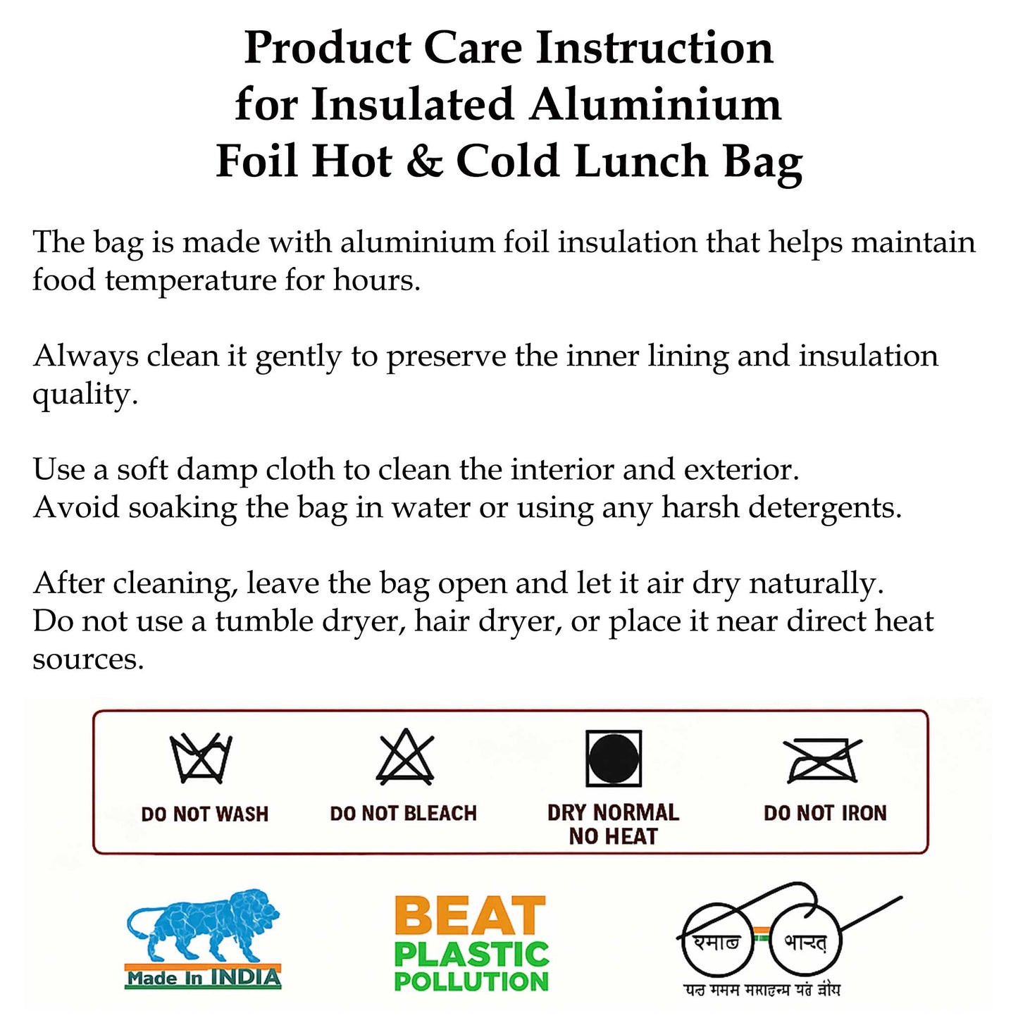 Food Guard I Orange Spiral Insulated Lunch Bag Hot & Cold Food / Pack of 2