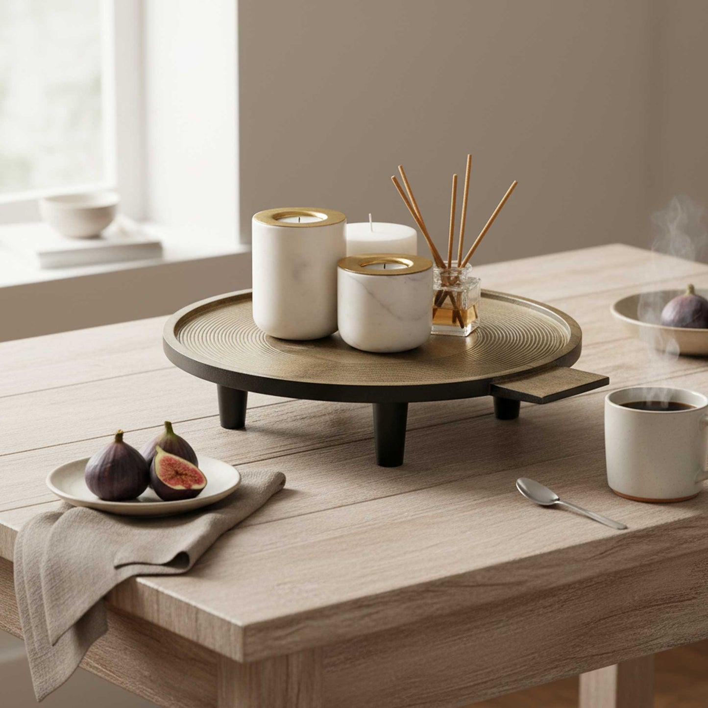 ShastraXellementry Orbis Round Tri Legged Platter